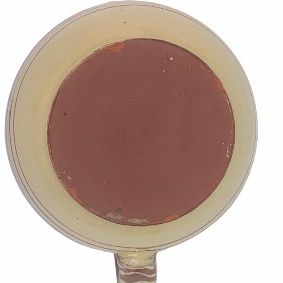 Redware Pitcher Floral Hand Painted Farmhouse - Picture 9 of 12